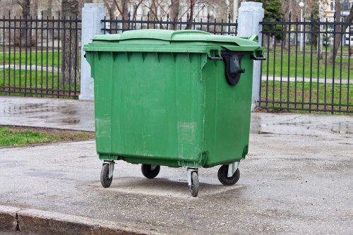 Various construction waste materials including wood and metal