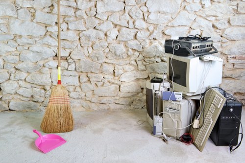 Professional waste clearance team at work